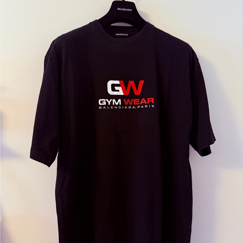 BALENCIAGA Black and Red “Gym Wear” T-Shirt